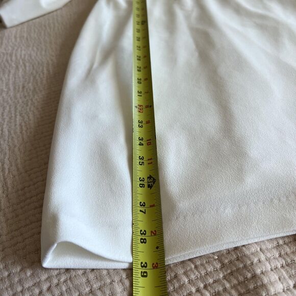 Calvin Klein Dress Womens XS White Bow Shoulder Sheath Midi 3/4 Sleeve Back Zip - Picture 13 of 16